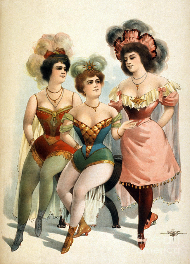 American Burlesque Costumes, 1899 Photograph by Photo Researchers
