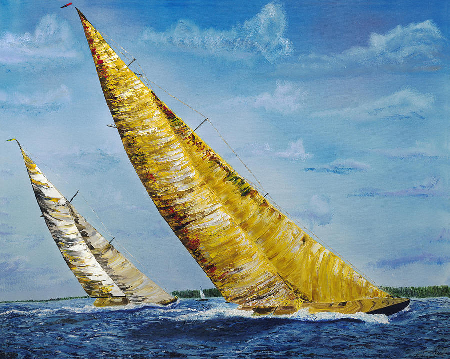 Americas Cup Sailboat Race Painting