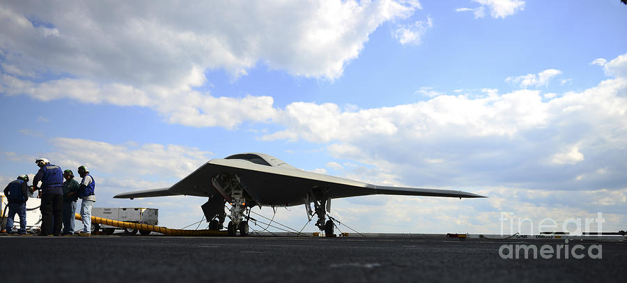 Transportation Photograph - An X-47b Unmanned Combat Air System #2 by Stocktrek Images