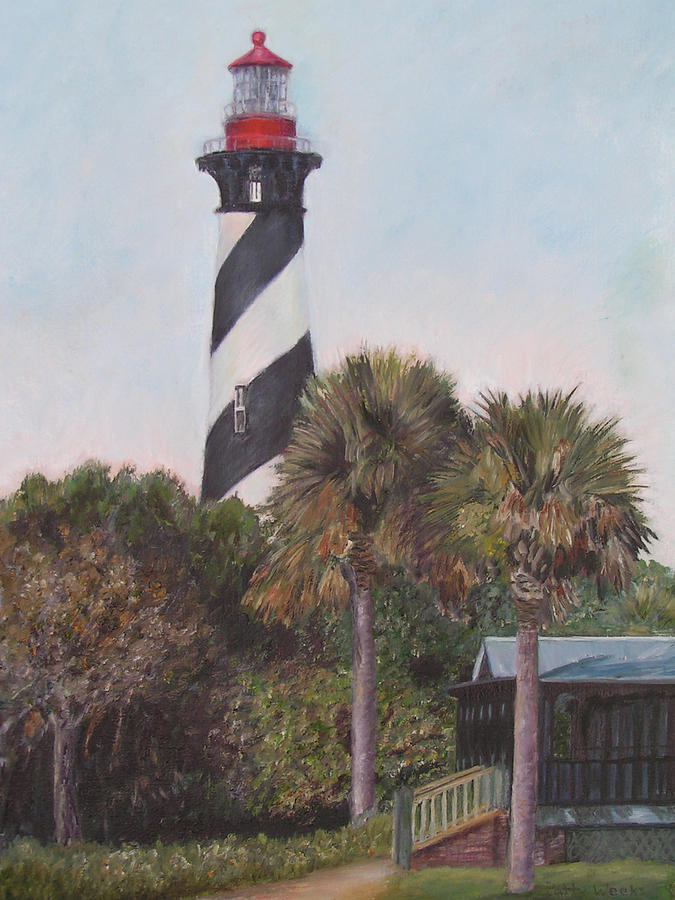 Lighthouse Painting - Anastasia Lighthouse by Patty Weeks