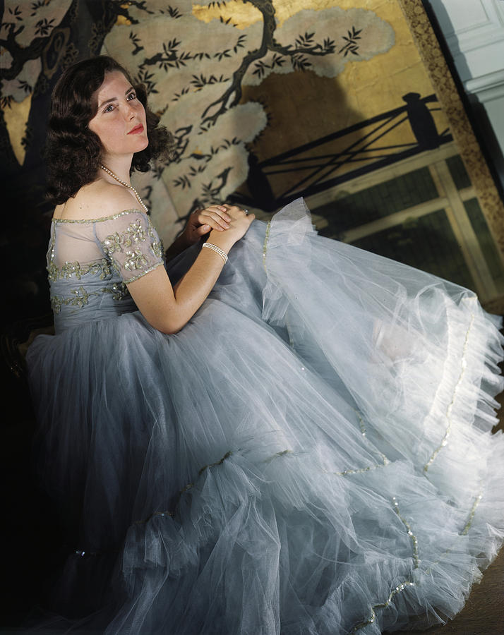 Anne Bullitt Wearing A Tulle Gown #2 Photograph by Horst P. Horst