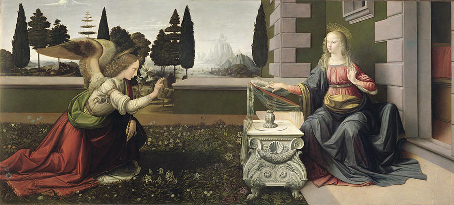 Leonardo Da Vinci Painting - Annunciation #3 by Celestial Images