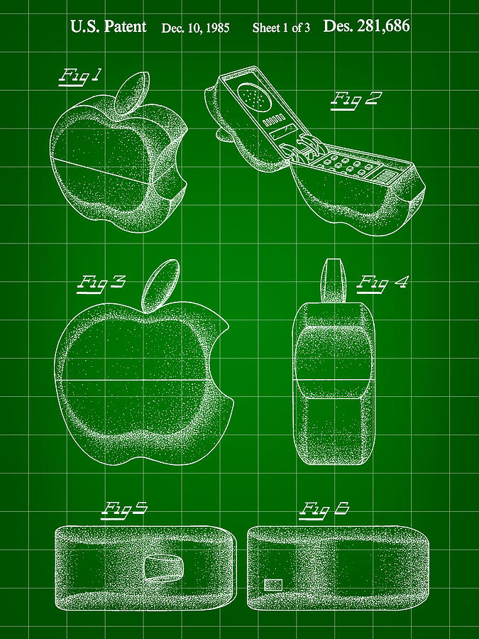 Apple Phone Patent 1985 #3 Digital Art by Stephen Younts