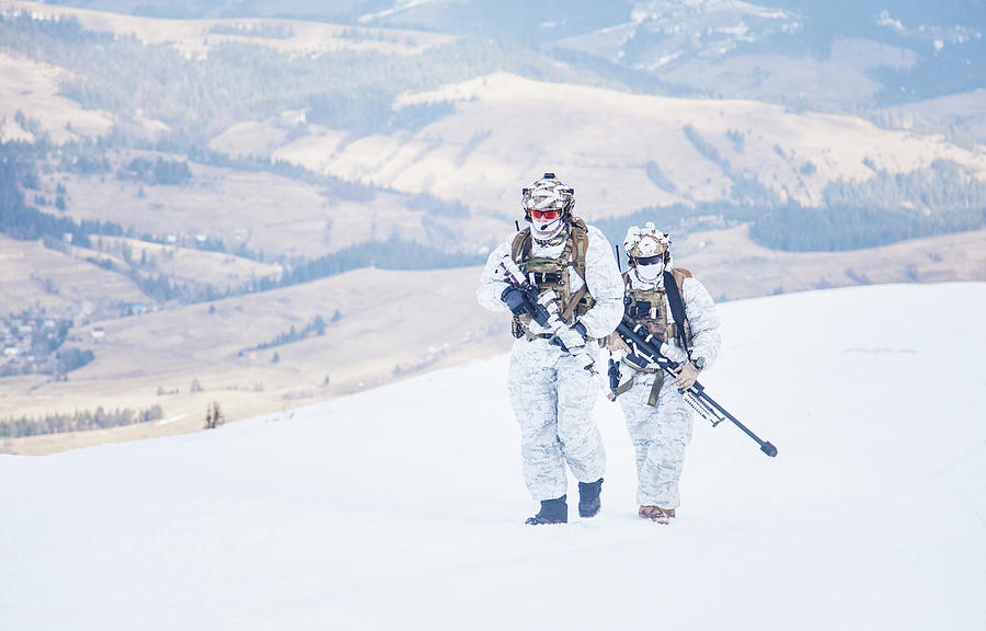 Army Servicemen In Winter Camo #2 Photograph by Oleg Zabielin