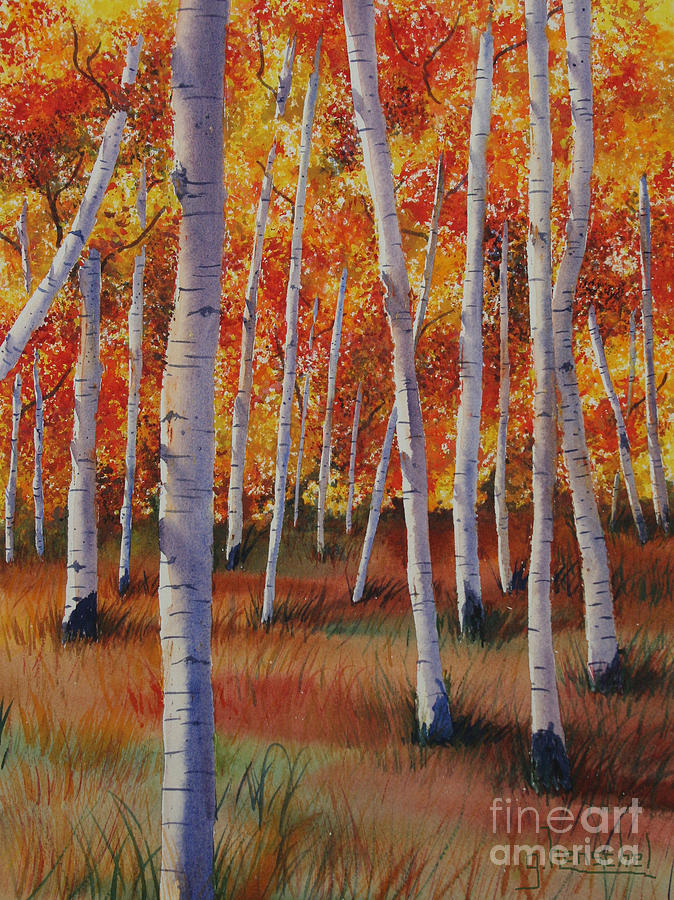 Aspen Forest Painting by Glenyse Henschel