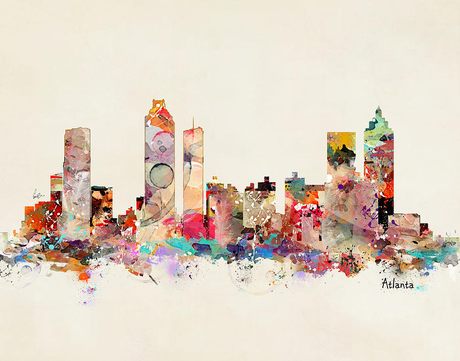 Atlanta Painting - Atlanta Georgia Skyline #2 by Bri Buckley