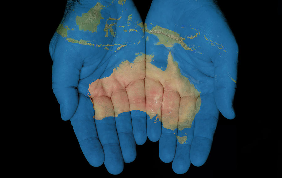 Australia In Our Hands Photograph by Jim Vallee