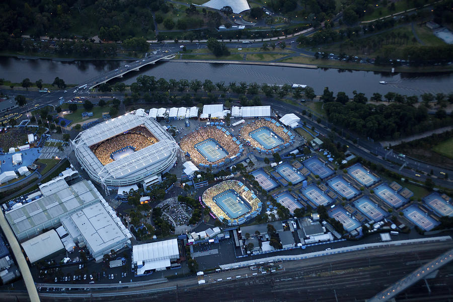 Architecture Photograph - Australlian Open Tennis Venues #2 by Brett Price