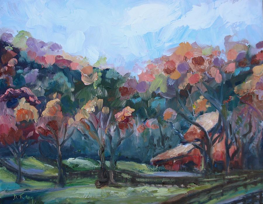 Autumn Barn #2 Painting by Donna Tuten