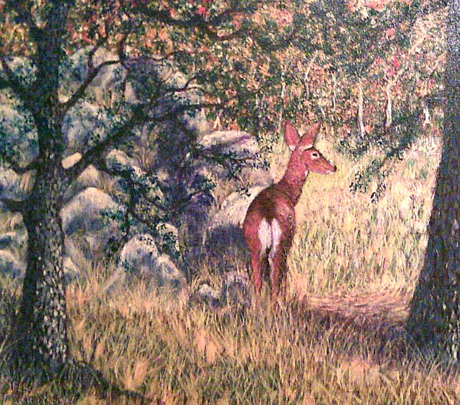 Autumn deer Painting by Frank Morrison