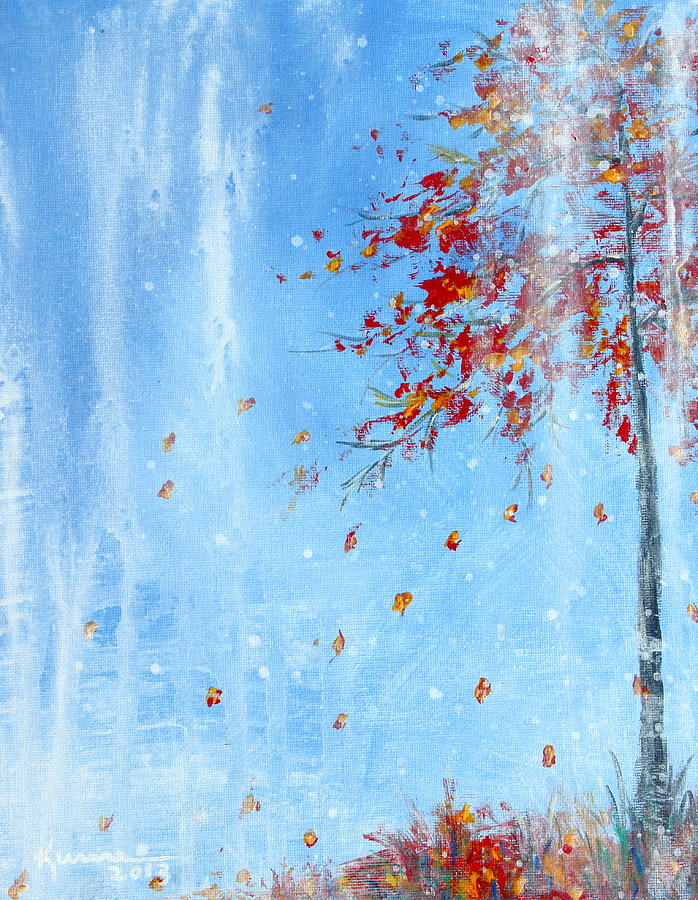 Autumn Tree Painting by Kume Bryant