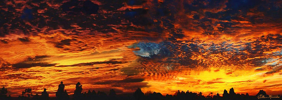 Awe Inspiring Sunset Painting by Ellen Henneke