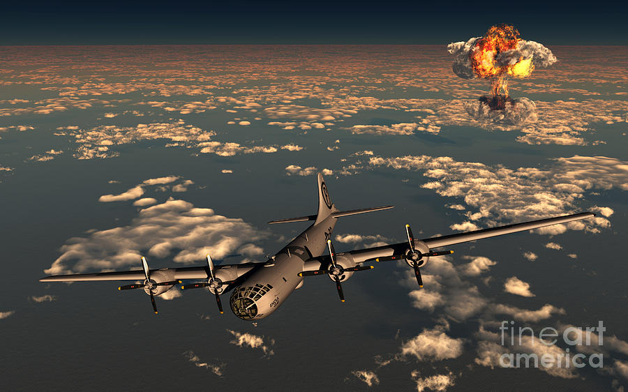 Transportation Digital Art - B-29 Superfortress Flying Away #2 by Mark Stevenson