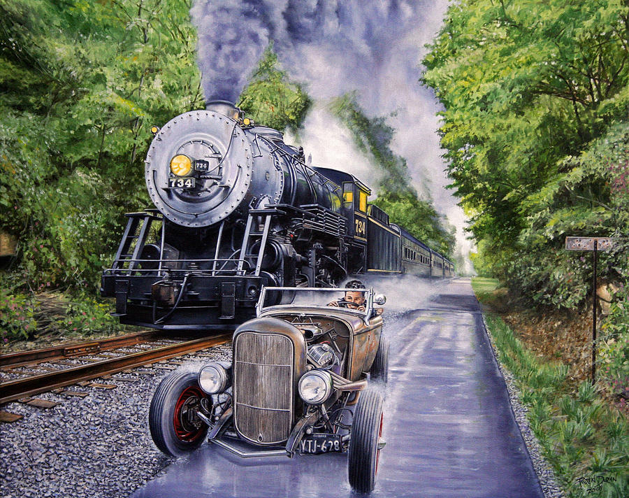 Hot Rod Painting - Backwoods Duel by Ruben Duran