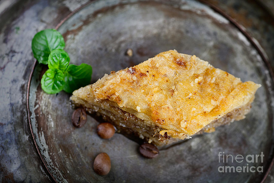 Greek Photograph - Baklava pastry dessert #2 by Mythja Photography