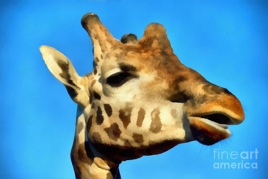 Baringo Giraffe #4 Painting by George Atsametakis
