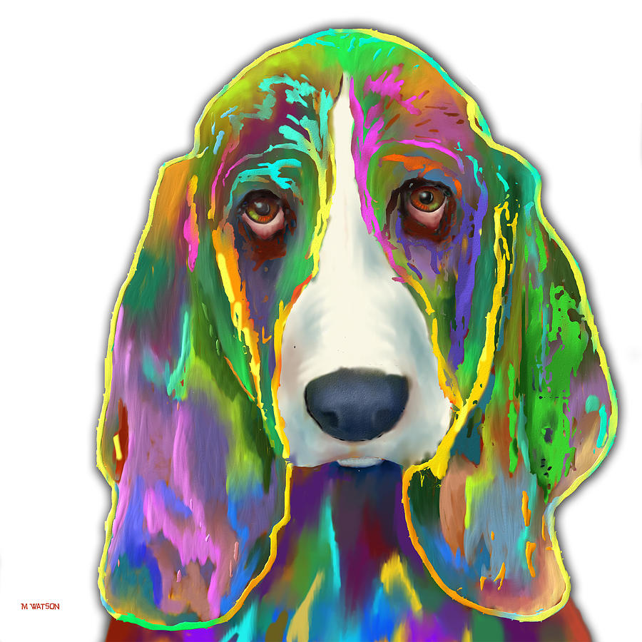 Dog Digital Art - Basset Hound #2 by Marlene Watson
