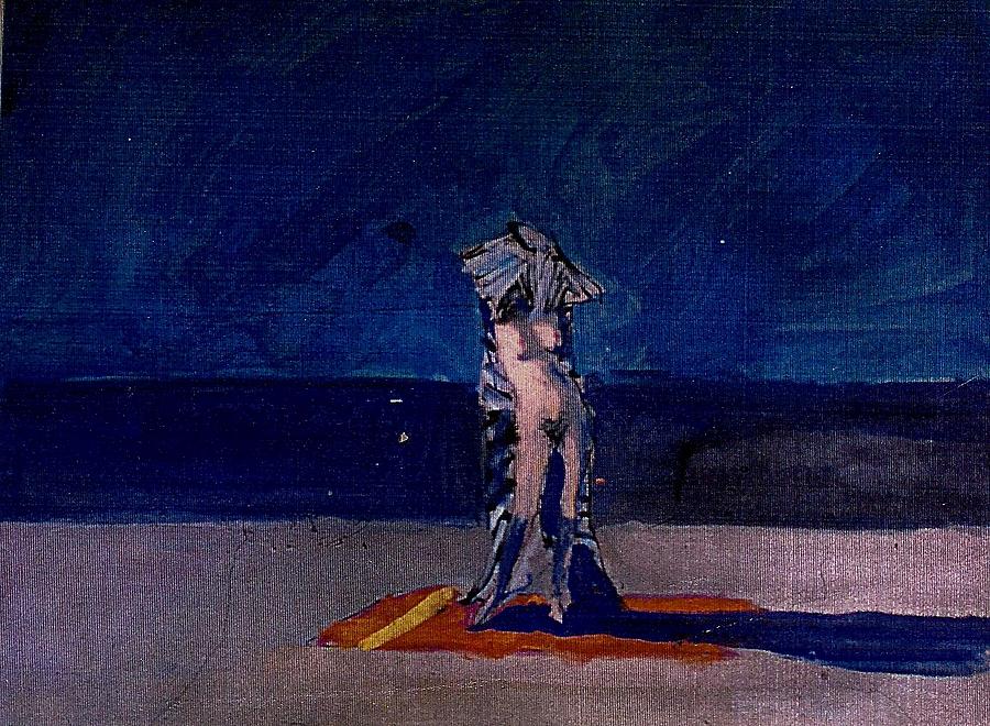 Beach Painting - Bather With Zebra Towel  #2 by Harry WEISBURD
