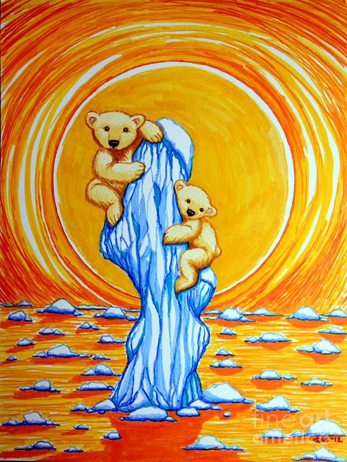 Bearly Hanging On #1 Drawing by Nick Gustafson