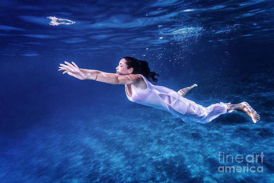 Beautiful female underwater #4 Photograph by Anna Om
