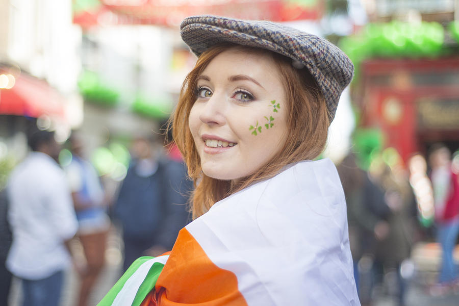 Beautiful Irish girl on St. Patricks Day, Dublin, Ireland. #2 Photograph by Levers2007