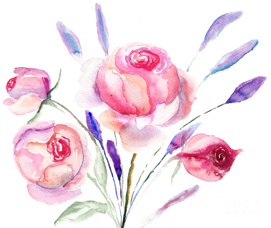 Beautiful Roses flowers #2 Painting by Regina Jershova