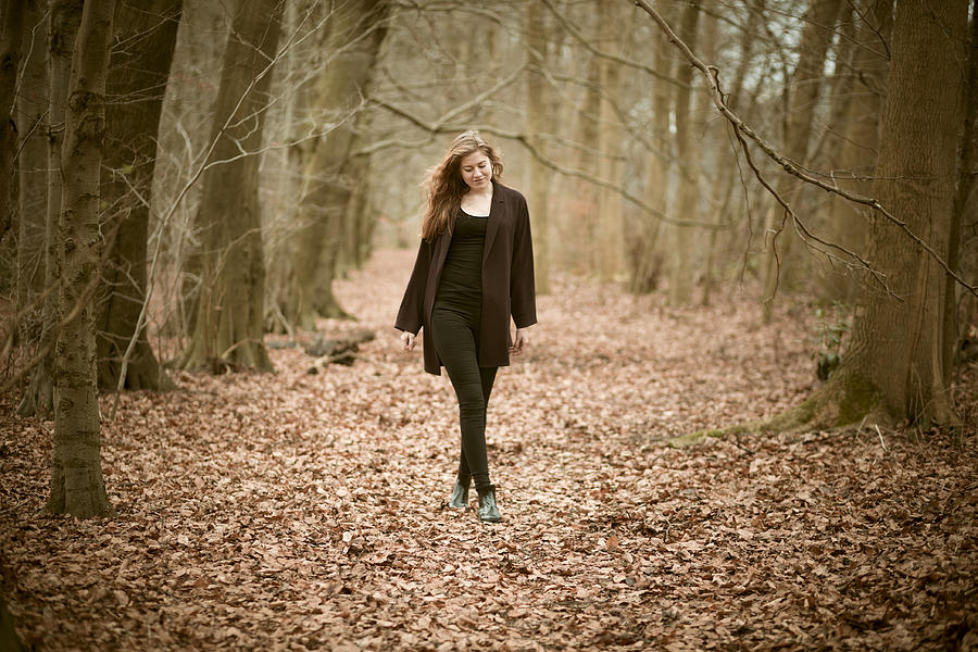 Beautiful young woman in the woods #2 Photograph by Theasis