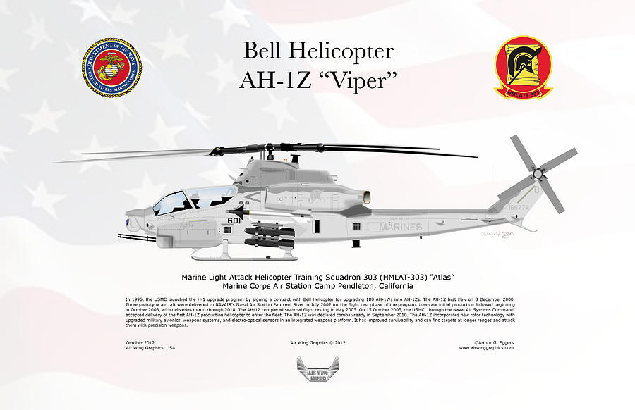 Bell Helicopter AH-1Z Viper #1 Digital Art by Arthur Eggers
