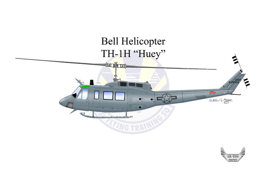 Bell Helicopter TH-1H Huey #2 Digital Art by Arthur Eggers