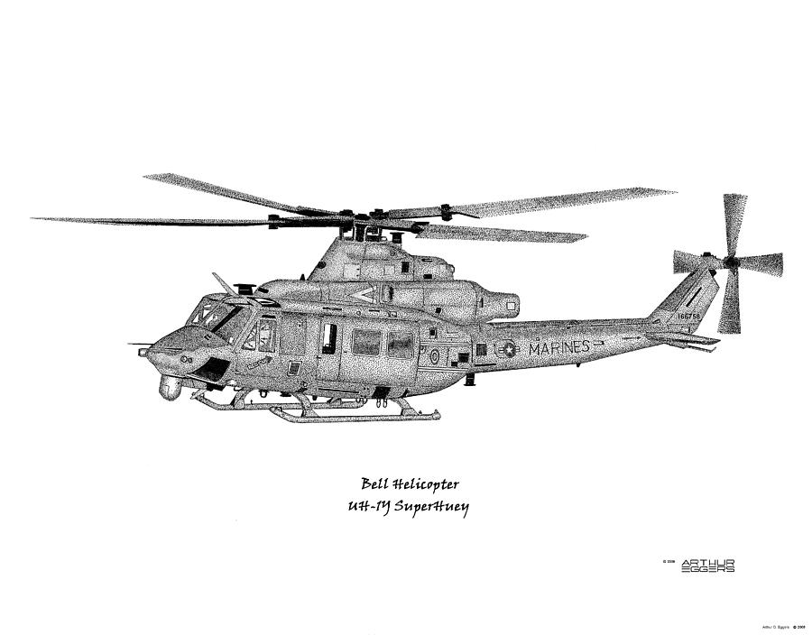 Bell Helicopter UH-1Y Venom Digital Art by Arthur Eggers