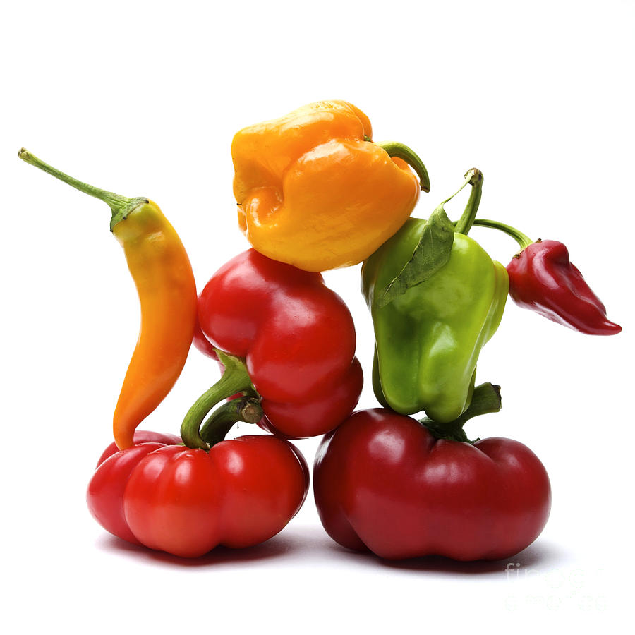 Still Life Photograph - Bell Peppers and Tomatoes #2 by Bernard Jaubert