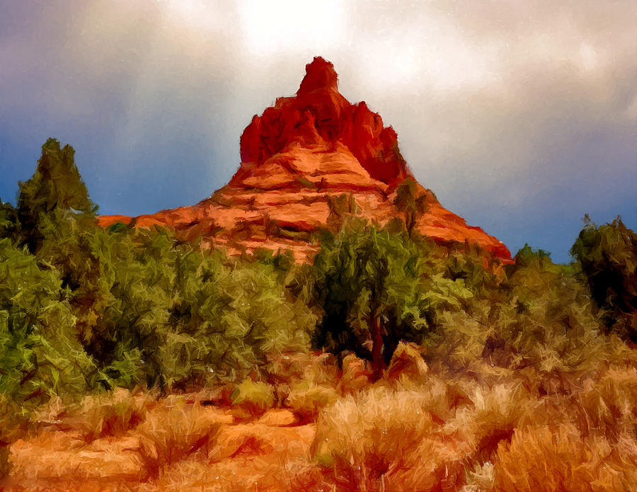 Prehistoric Photograph - Bell Rock Vortex Painting #2 by Bob and Nadine Johnston