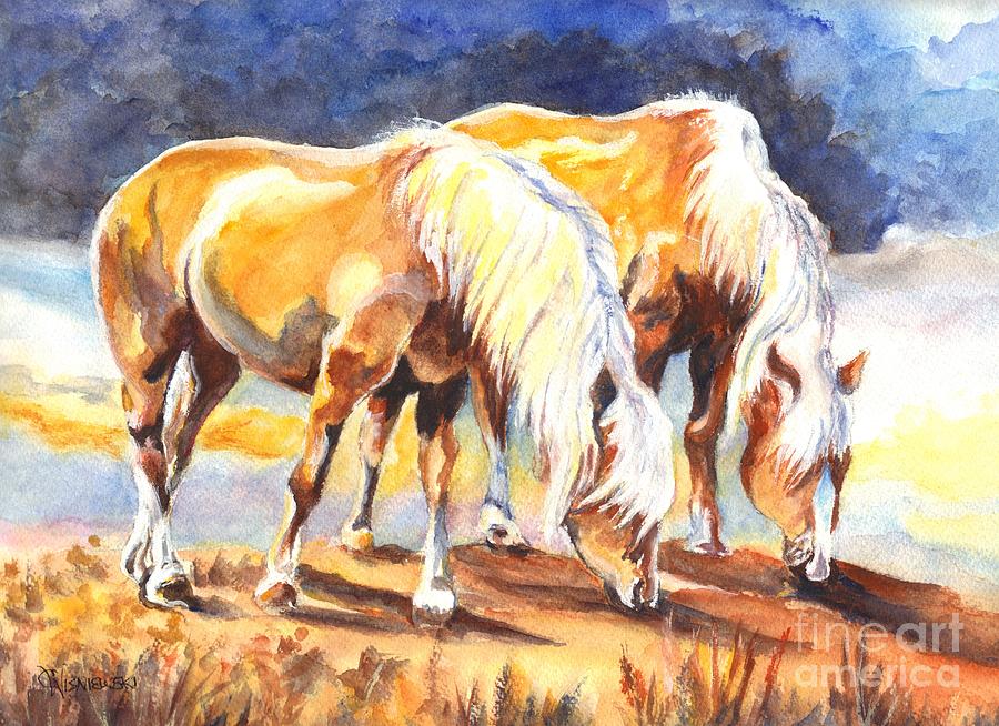 Horse Painting - Best Pals by Carol Wisniewski