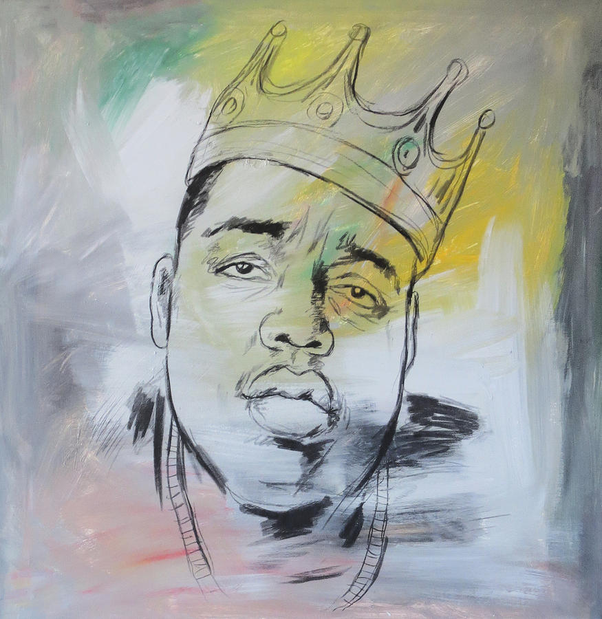 Portrait Painting - Biggie Smalls art painting poster #2 by Kim Wang