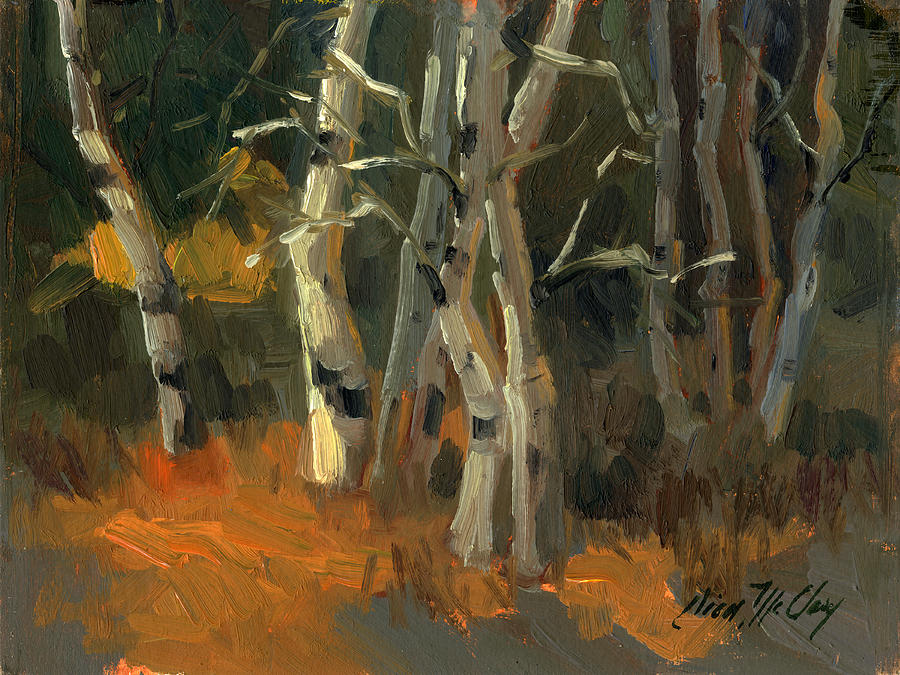 Birches #2 Painting by Diane McClary