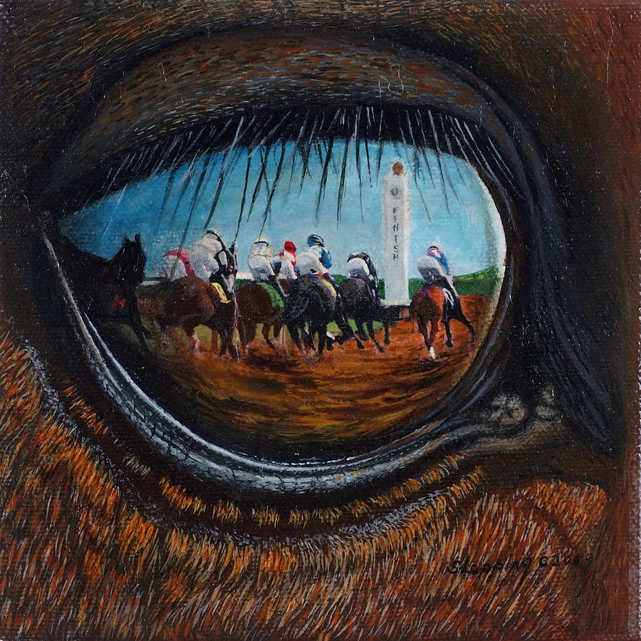 Horse Painting - Birds Eye View by Sherryl Lapping
