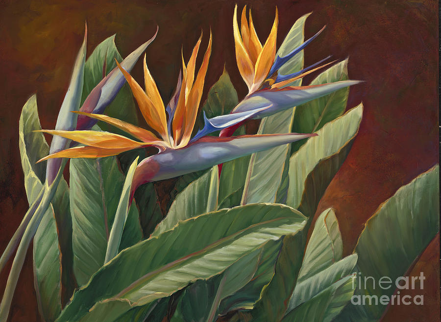 Bird Painting - 2 Birds of Paradise by Laurie Snow Hein
