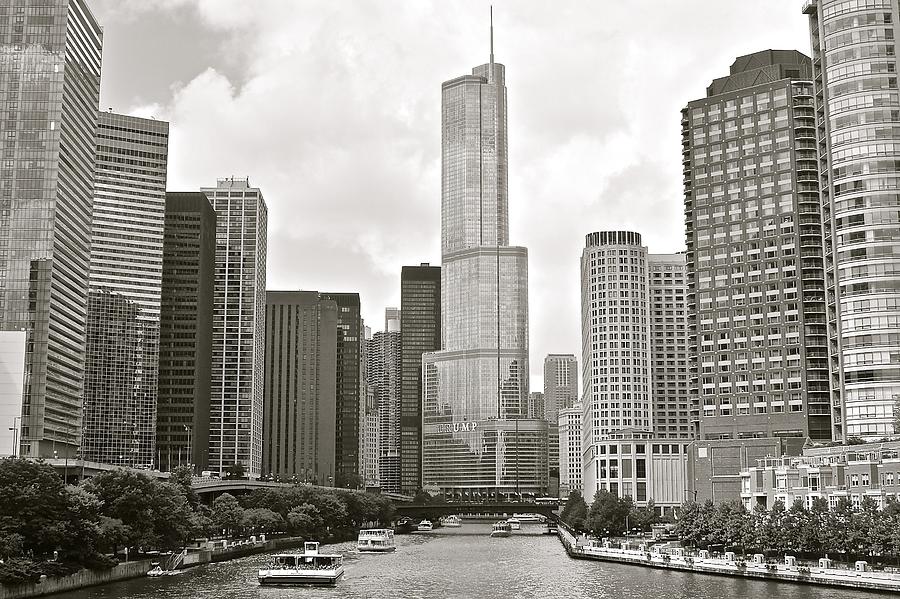 Chicago Photograph - Black and White Chicago #1 by Frozen in Time Fine Art Photography