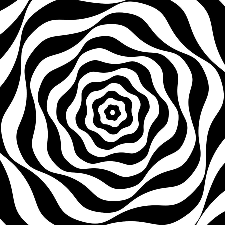 Black and white op art #2 Drawing by Dimitris66