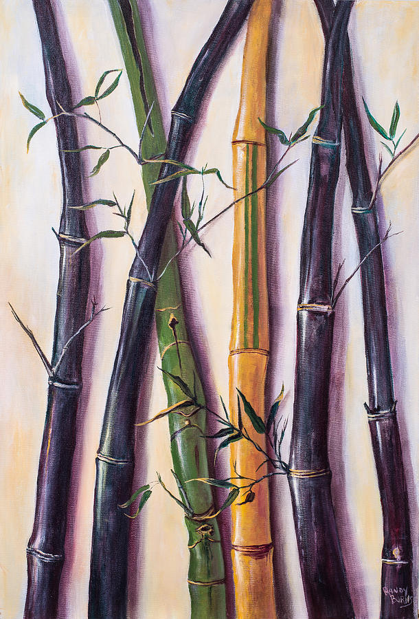 Black Bamboo Painting by Rand Burns