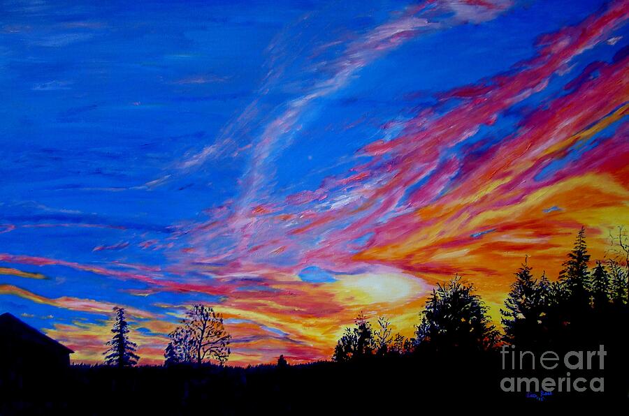 Blazing Sunset Painting by Lisa Rose Musselwhite