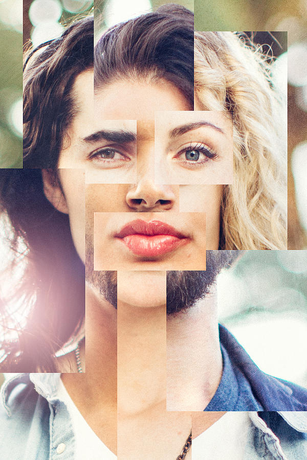 Blended Face of Men and Woman #2 Photograph by RyanJLane