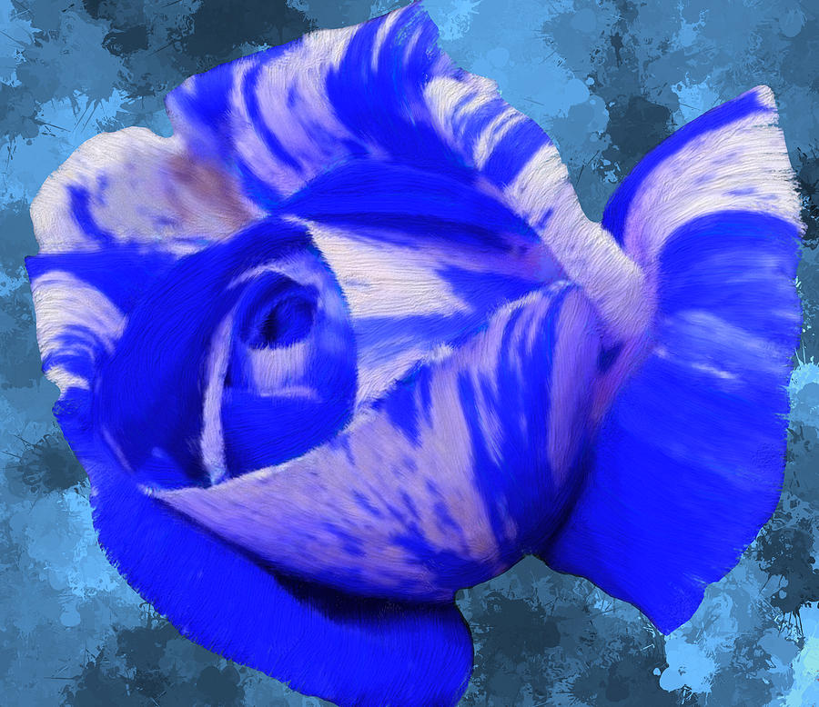 Blue and White Rose #2 Painting by Bruce Nutting
