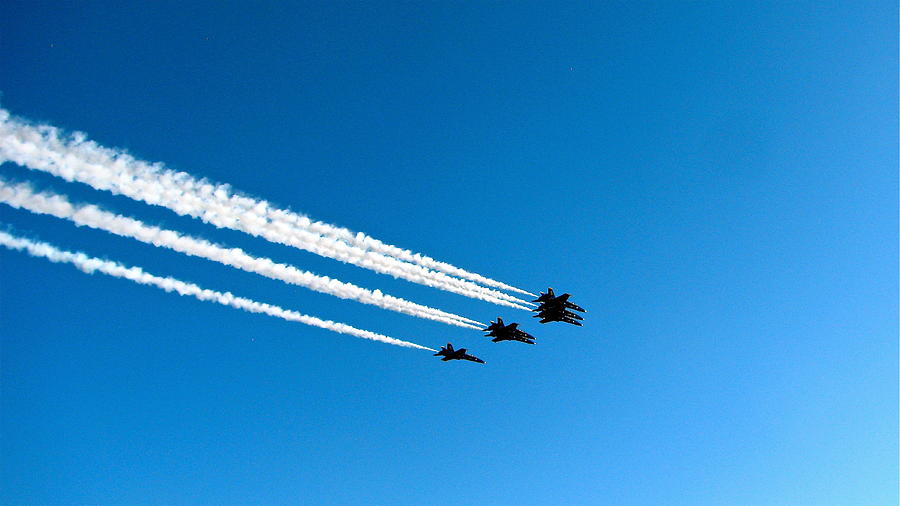 Blue Angel Flyover Photograph by Miriam Hancock