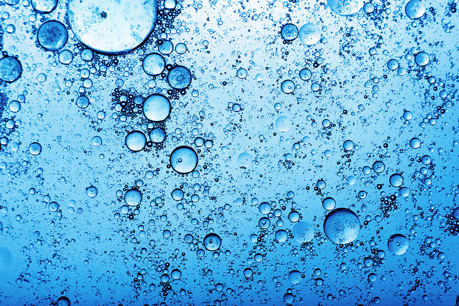 Blue bubbles abstract #2 Photograph by Subman