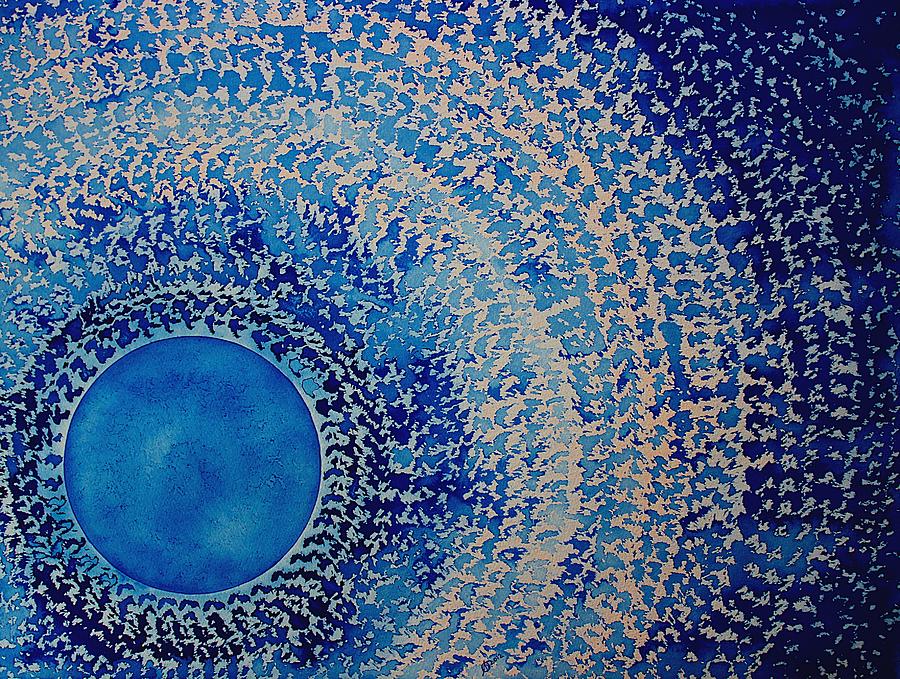 Blue Kachina original painting Painting by Sol Luckman