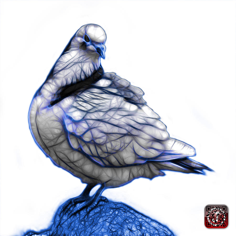 Blue Pigeon Pop Art 5516 - FS - BB -  Modern Animal Artist James #2 Digital Art by James Ahn
