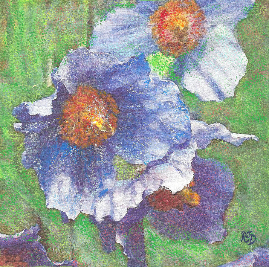 Blue Poppies #1 Painting by Richard James Digance