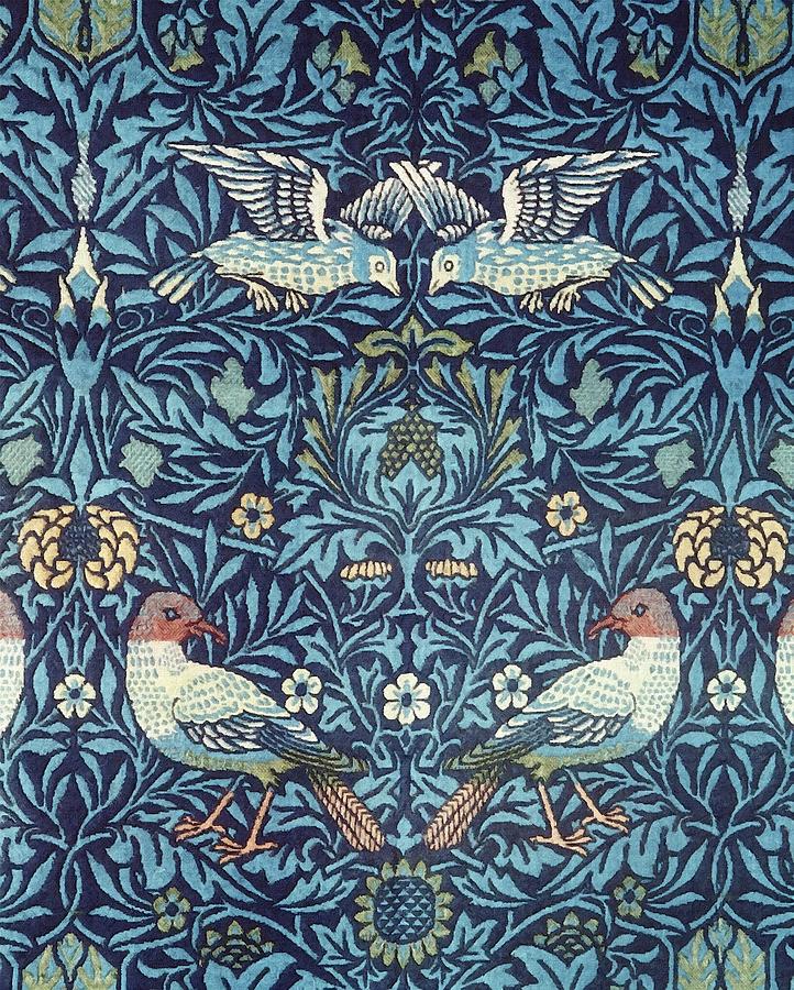 Blue Tapestry Painting by William Morris