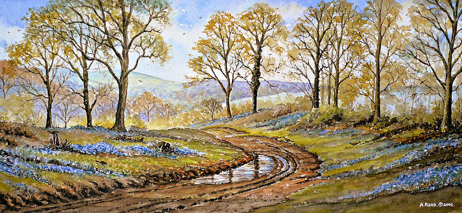 Bluebells in the New Forest #2 Painting by Andrew Read